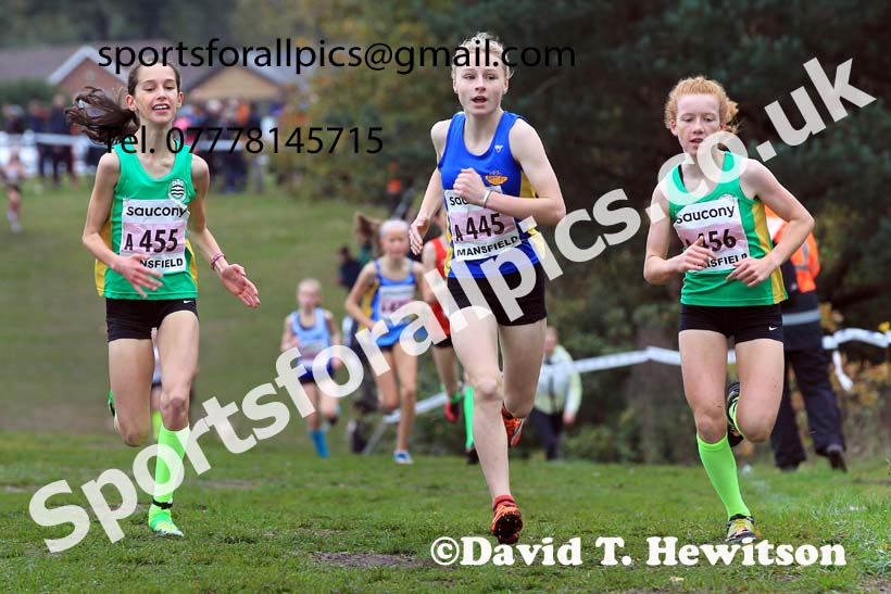 Girls Under-13s, 2022 National Cross Country Relays, Berry Hill Park, Mansfield.  Photo: David T. Hewitson/Sports for All Pics
